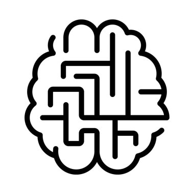 Zihinsel Maze web simgesi vektör illüstrasyonu