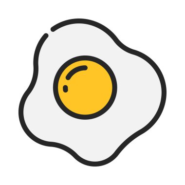 Kızarmış yumurta ağı ikon vektör illüstrasyonu