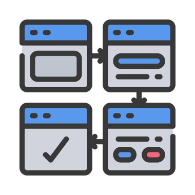 Web Sitesi Akış simgesi, vektör illüstrasyonu