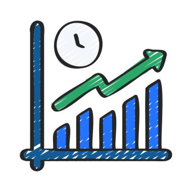  Grafik simgesi ana hatlarını büyüt. İş büyümesi. veri analizi