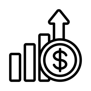İş büyümesi çizelgesi ana hatları vektörü. İş büyümesi. veri analizi