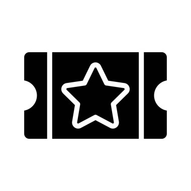 Sinema Yıldızı Bilet Web ikonu vektör illüstrasyonu