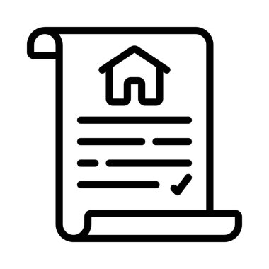 Ev Sözleşmesi simgesi, vektör illüstrasyonu 