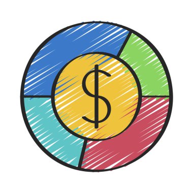 Para Veri simgesi, vektör illüstrasyonu    