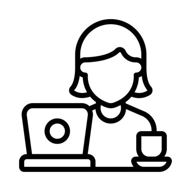 Serbest Çalışan Web simgesi vektör illüstrasyonu