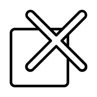 Çapraz Kutu simgesi, vektör illüstrasyonu basit tasarım