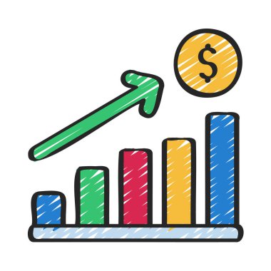  Finansal Büyüme web simgesi vektör illüstrasyonu