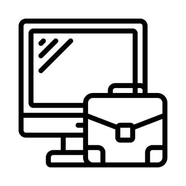 Bilgisayar İş Web simgesi vektör illüstrasyonu