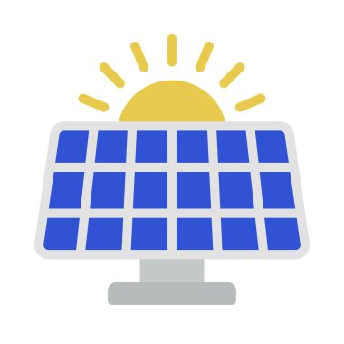Güneş paneli web simgesi vektör çizimi