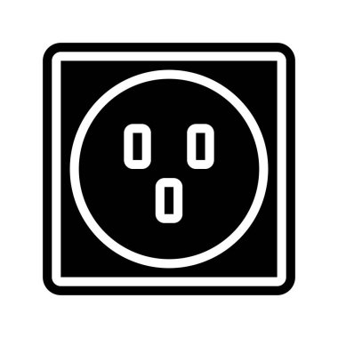 UK Plug web simgesi vektör illüstrasyonu