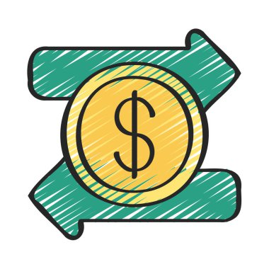 Ticaret Para simgesi, vektör illüstrasyonu 