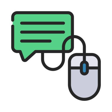 Fare Bağlı İleti simgesi, vektör illüstrasyonu  