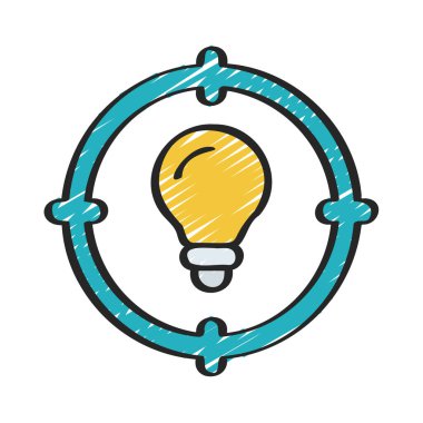 Fikir Hedefleme simgesi, vektör illüstrasyonu                                             