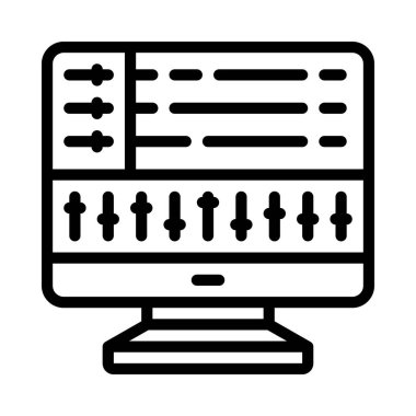 Bilgisayar Müzik simgesi, vektör illüstrasyonu 