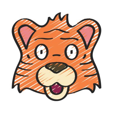 hayvan, kaplan simgesi, vektör illüstrasyonu 