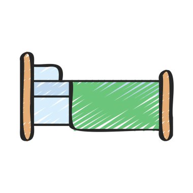 Tek Yatak Web ikonu vektör illüstrasyonu