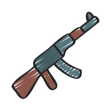 AK47 Silah Ağı ikon vektör çizimi