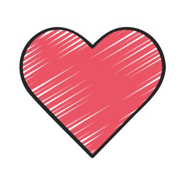  Kırmızı kalp simgesi, vektör çizim 