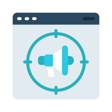 Hedef Pazarlama web simgesi, vektör illüstrasyonu                      