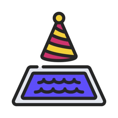 Havuz Partisi web simgesi vektör illüstrasyonu