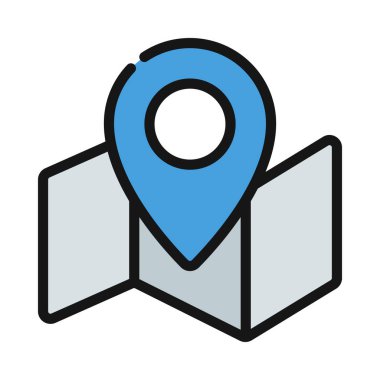 Basit navigasyon simgesi, vektör illüstrasyonu