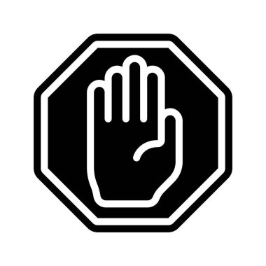 dur işareti simgesi, vektör illüstrasyonu basit tasarım