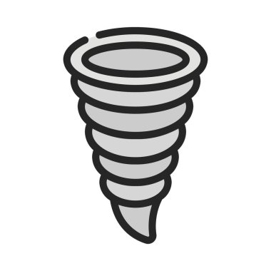 Beyaz arkaplanda tornado simgesi izole edildi, vektör illüstrasyonu             