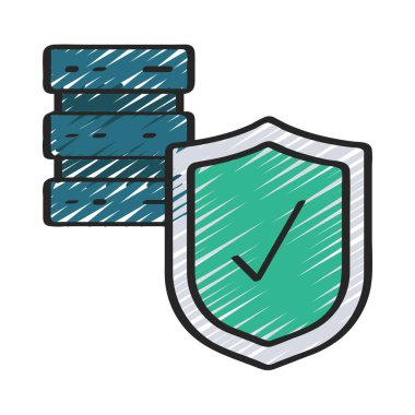 Korunan Sunucular web simgesi vektör illüstrasyonu