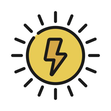 Güneş enerjisi ağ ikonu vektör illüstrasyonu