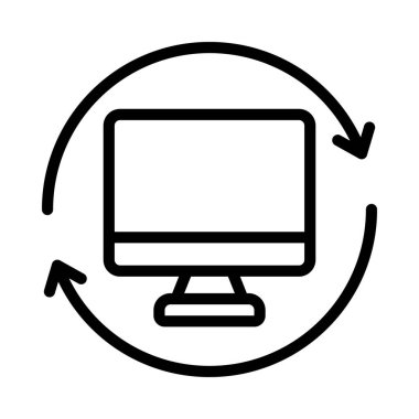 Bilgisayar simgesini, vektör illüstrasyonunu geri dönüştür 