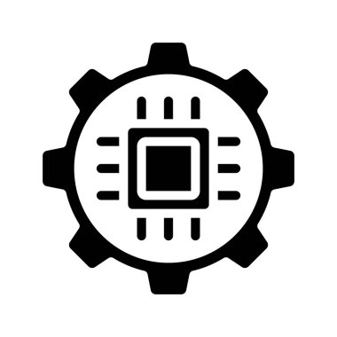 çip simgesi, vektör illüstrasyonu basit tasarım