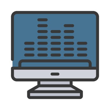 Bilgisayar Ses Seviyeleri simgesi, vektör illüstrasyonu 