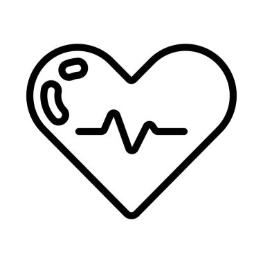  kalp atışı simgesi, vektör illüstrasyonu