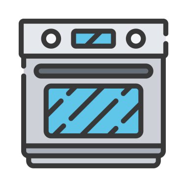 Fırın web simgesi vektör illüstrasyonu