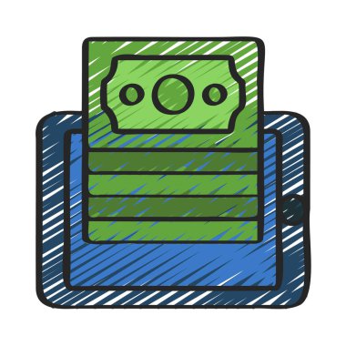 Cash Stack web simgesi vektör çizimi