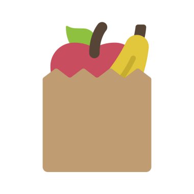 Bakkal Torbası simgesi, vektör illüstrasyonu basit tasarım