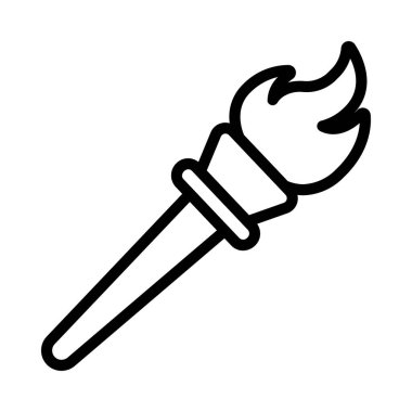 Meşale Ağı ikon vektör illüstrasyonunu ateşle