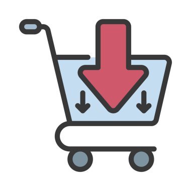 Alışveriş Arabası Web simgesi vektör illüstrasyonunu doldur