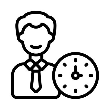 Zaman Yöneticisi simgesi vektör illüstrasyon tasarımı