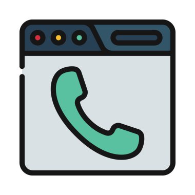 Web Sitesi Telefon Çağrısı simge vektör çizimi arkaplanı 