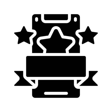 Stars Ribbon Mobil Web ikonu vektör çizimi