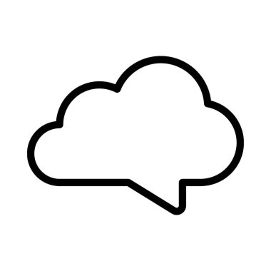 Bulut İleti Simgesi, Vektör İllüstrasyonu  