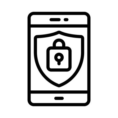 Güvenli Mobil konsept vektör çizimi