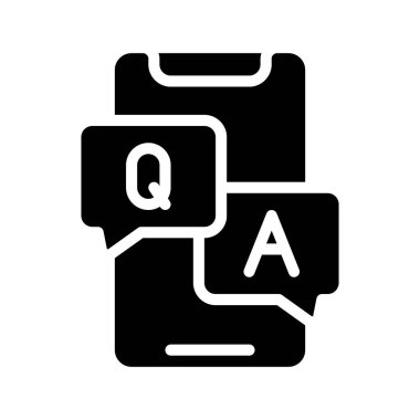Soru ve Yanıt Web simgesi vektör illüstrasyonu