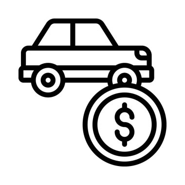 Araba Ödeme simgesi, vektör illüstrasyonu basit tasarım