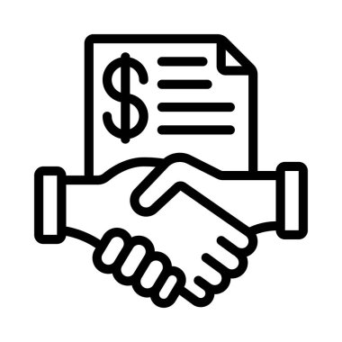 İş Anlaşması web simgesi vektör illüstrasyonu