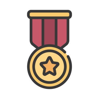 Yıldız Madalyası Vektör Simgesi Tasarımı