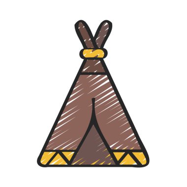 Tipi Hut web simgesi vektör illüstrasyonu