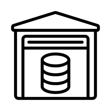 Veri Deposu simgesi, vektör illüstrasyonu 