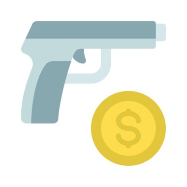 Kiralık Silah düz simgesi, vektör illüstrasyonu 